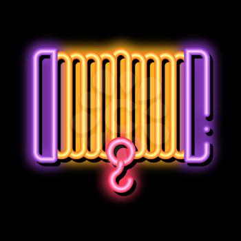 Winch Equipment neon light sign vector. Glowing bright icon Winch Equipment sign. transparent symbol illustration