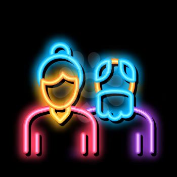 Grandparents neon light sign vector. Glowing bright icon Grandparents sign. transparent symbol illustration