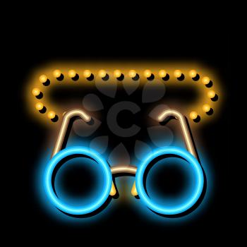 Glasses For Sight neon light sign vector. Glowing bright icon Glasses For Sight sign. transparent symbol illustration