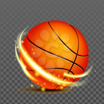 Basketball Ball For Playing Sport Game Vector. Sport Team Player Accessory For Play Basketball Professional Sportive Competition On Playground. Athletic Teamwork Realistic 3d Illustration