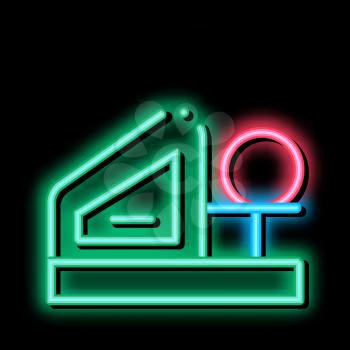 Bowling Machine neon light sign vector. Glowing bright icon Bowling Machine isometric sign. transparent symbol illustration