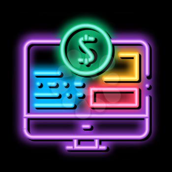 Money Web Site neon light sign vector. Glowing bright icon Money Web Site isometric sign. transparent symbol illustration