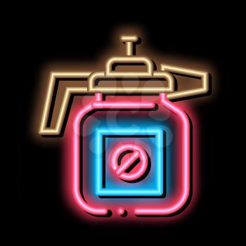 Atomizer Tool neon light sign vector. Glowing bright icon Atomizer Tool isometric sign. transparent symbol illustration