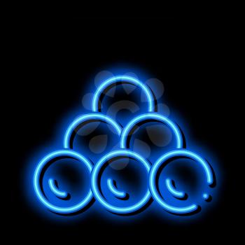 Cannonballs neon light sign vector. Glowing bright icon Cannonballs isometric sign. transparent symbol illustration