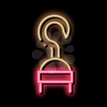 Hand Hook neon light sign vector. Glowing bright icon Hand Hook isometric sign. transparent symbol illustration