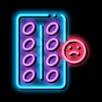 Destress Pills neon light sign vector. Glowing bright icon Destress Pills isometric sign. transparent symbol illustration