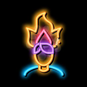 Burning Man Head neon light sign vector. Glowing bright icon Burning Man Head isometric sign. transparent symbol illustration