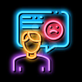 Sad Man Frame neon light sign vector. Glowing bright icon Sad Man Frame isometric sign. transparent symbol illustration
