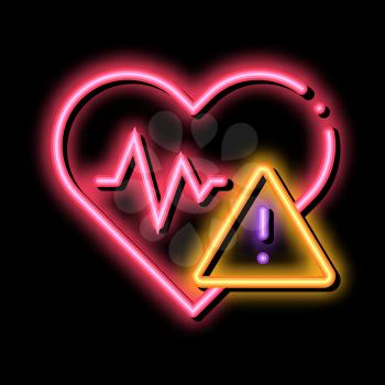 Heart Disease neon light sign vector. Glowing bright icon Heart Disease isometric sign. transparent symbol illustration