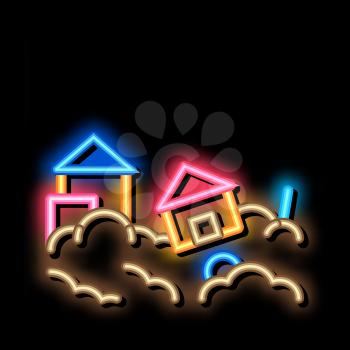 Town Hurricane neon light sign vector. Glowing bright icon Town Hurricane isometric sign. transparent symbol illustration