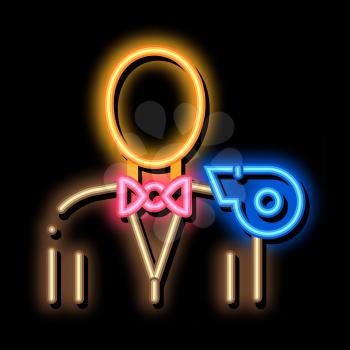 Boxing Referee neon light sign vector. Glowing bright icon Boxing Referee sign. transparent symbol illustration