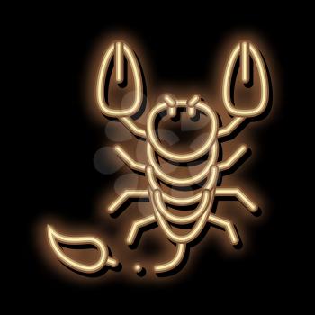 Scorpio neon light sign vector. Glowing bright icon Scorpio sign. transparent symbol illustration