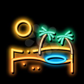 Sandy Landscape neon light sign vector. Glowing bright icon Sandy Landscape sign. transparent symbol illustration