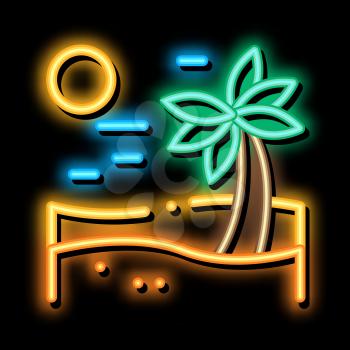 Palm Desert neon light sign vector. Glowing bright icon Palm Desert sign. transparent symbol illustration