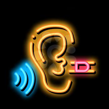 Perfect Hearing neon light sign vector. Glowing bright icon Perfect Hearing sign. transparent symbol illustration