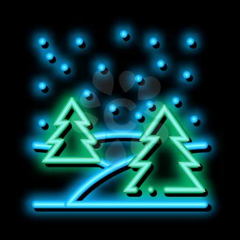 Night Forest neon light sign vector. Glowing bright icon Night Forest sign. transparent symbol illustration