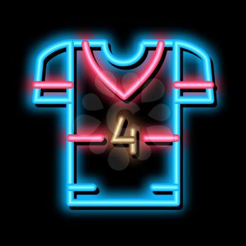 T-shirt with Number 4 neon light sign vector. Glowing bright icon T-shirt with Number 4 sign. transparent symbol illustration