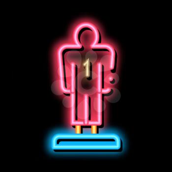 Player Figurine neon light sign vector. Glowing bright icon Player Figurine sign. transparent symbol illustration