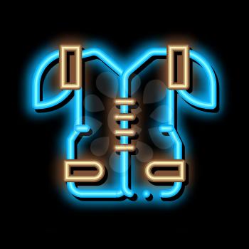 Protective Corset Vest neon light sign vector. Glowing bright icon Protective Corset Vest sign. transparent symbol illustration