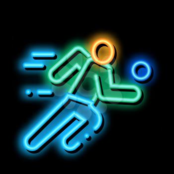Volleyball Player in Run neon light sign vector. Glowing bright icon Volleyball Player in Run sign. transparent symbol illustration