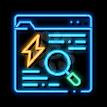 Search Web Info neon light sign vector. Glowing bright icon Search Web Info sign. transparent symbol illustration