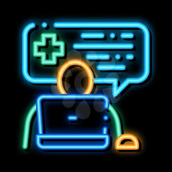 Online Diagnosis neon light sign vector. Glowing bright icon Online Diagnosis sign. transparent symbol illustration