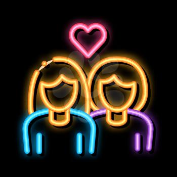 Lesbians Love neon light sign vector. Glowing bright icon Lesbians Love sign. transparent symbol illustration