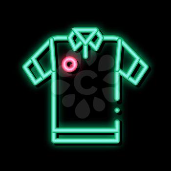 Player T-shirt neon light sign vector. Glowing bright icon Player T-shirt sign. transparent symbol illustration