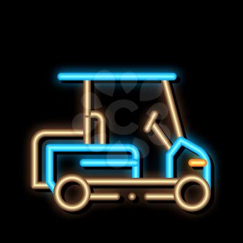 Caddy Golf Car neon light sign vector. Glowing bright icon Caddy Golf Car sign. transparent symbol illustration