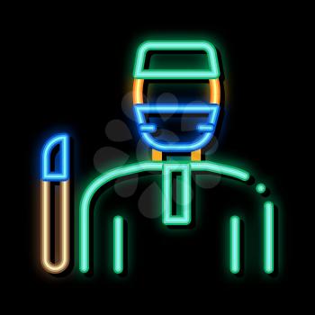 Korean Doctor neon light sign vector. Glowing bright icon Korean Doctor sign. transparent symbol illustration