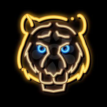 Tiger Animal neon light sign vector. Glowing bright icon Tiger Animal sign. transparent symbol illustration