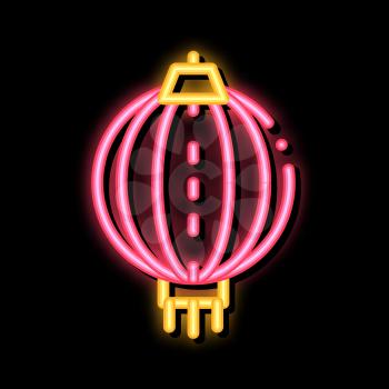 Asian Lantern neon light sign vector. Glowing bright icon Asian Lantern sign. transparent symbol illustration