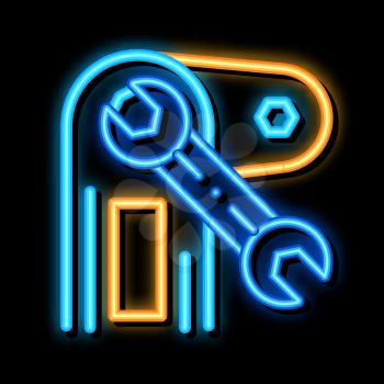 Mechanical Repair neon light sign vector. Glowing bright icon Mechanical Repair sign. transparent symbol illustration