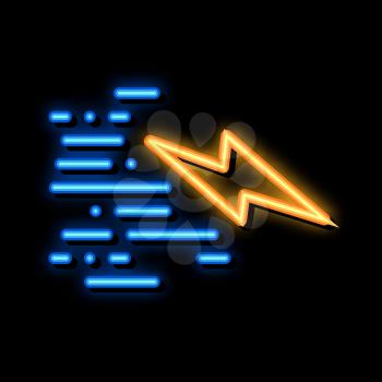 Lightning Speed neon light sign vector. Glowing bright icon Lightning Speed sign. transparent symbol illustration