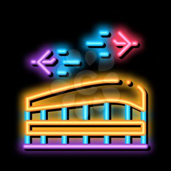 Airport Building Station neon light sign vector. Glowing bright icon Airport And Air Planes Flying Concept Linear Pictogram. Construction For Passengers sign. transparent symbol illustration