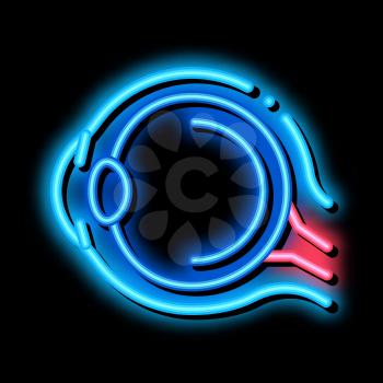 Human Eyeball Anatomy Organ neon light sign vector. Glowing bright icon Health Eyeball Structure With Retina, Nerve And Neuron sign. transparent symbol illustration