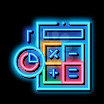 Calculator For Statistician neon light sign vector. Glowing bright icon Calculator Electronic Device Equipment For Calculations sign. transparent symbol illustration