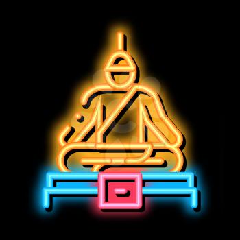 Buddha Thai Religion Statue neon light sign vector. Glowing bright icon Buddha Religious Sculpture, Spirituality Monument sign. transparent symbol illustration