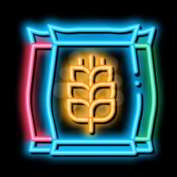 Wheat Bags neon light sign vector. Glowing bright icon Wheat Bags sign. transparent symbol illustration
