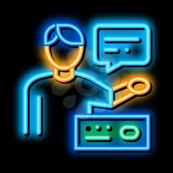 Human Speaking neon light sign vector. Glowing bright icon Human Speaking sign. transparent symbol illustration
