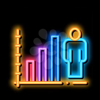 Man Rising Rates neon light sign vector. Glowing bright icon Man Rising Rates sign. transparent symbol illustration