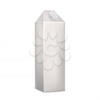 Milk Beverage Blank Carton Box Packaging Vector. Appetizing Milk Or Kephir Recycle Package, Delicious Breakfast Bio Milky Drink. Healthy Natural Dairy Product Mockup Realistic 3d Illustration