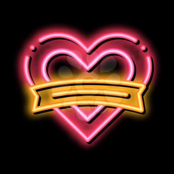 Tattoo Heart Form neon light sign vector. Glowing bright icon Tattoo Heart Form sign. transparent symbol illustration