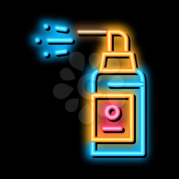 Spray Bottle neon light sign vector. Glowing bright icon Spray Bottle sign. transparent symbol illustration