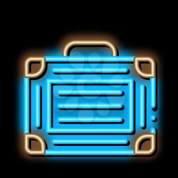 Equipment Case neon light sign vector. Glowing bright icon Equipment Case sign. transparent symbol illustration