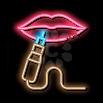 Lips Tattoo neon light sign vector. Glowing bright icon Lips Tattoo sign. transparent symbol illustration