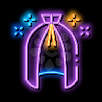 Magic Cloak Cape neon light sign vector. Glowing bright icon Magic Cloak Cape sign. transparent symbol illustration