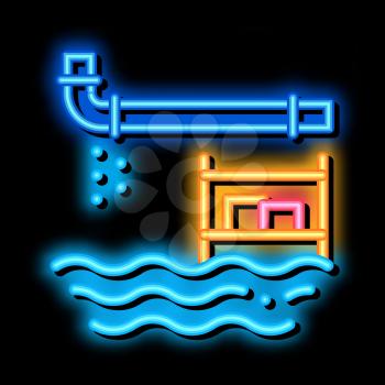 Pipe Punching neon light sign vector. Glowing bright icon Pipe Punching sign. transparent symbol illustration