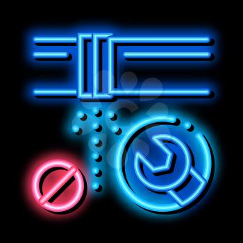 Pipe Punch Fix neon light sign vector. Glowing bright icon Pipe Punch Fix sign. transparent symbol illustration