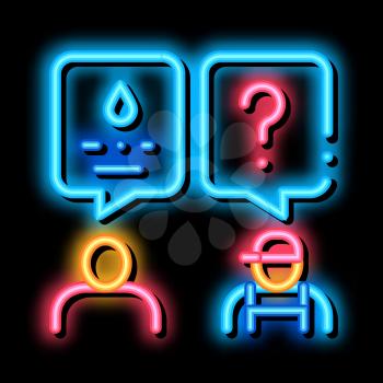 Plumber Discuss neon light sign vector. Glowing bright icon Plumber Discuss sign. transparent symbol illustration